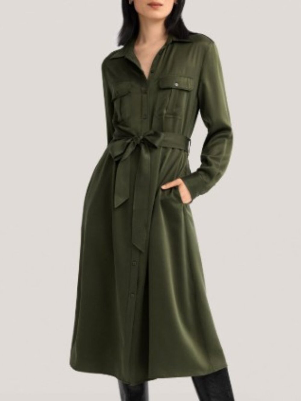 NWT Lillysilk Brushed, sandwashed Silk Dress